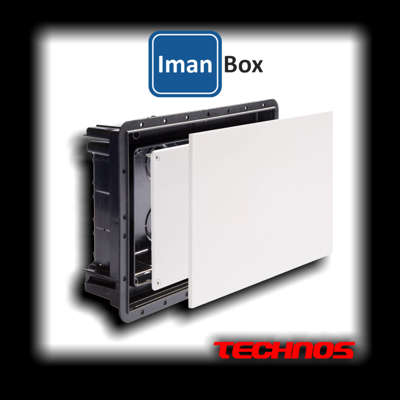 IMANBOX Caja de registro 100x100 mm con tapa imantada para TABIQUE